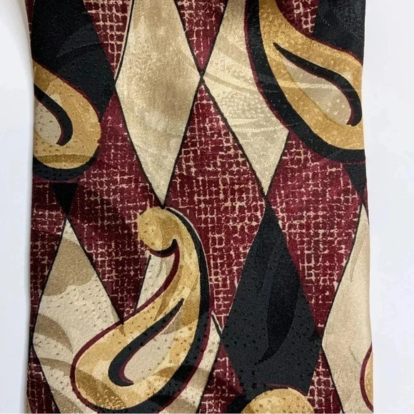 2/$30 ROBERT TALBOTT Burgundy Paisley Silk Tie & Pocket Square - Picture 6 of 16